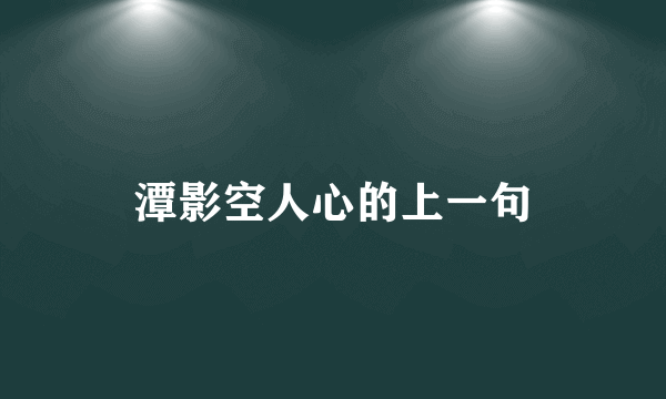 潭影空人心的上一句
