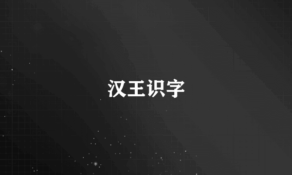 汉王识字