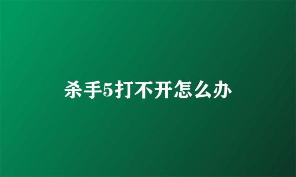 杀手5打不开怎么办