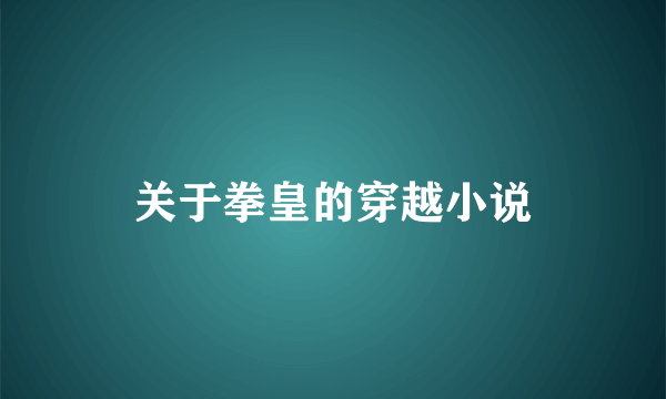 关于拳皇的穿越小说