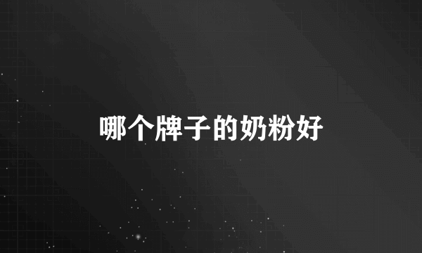 哪个牌子的奶粉好