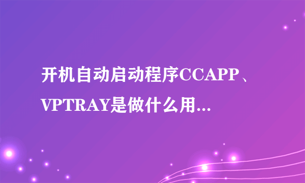 开机自动启动程序CCAPP、VPTRAY是做什么用的，可以取消不？