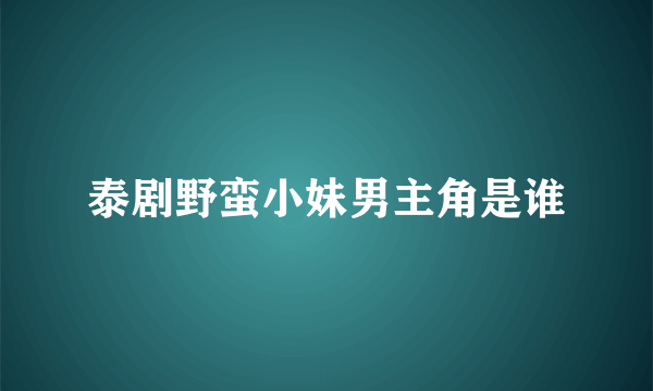泰剧野蛮小妹男主角是谁