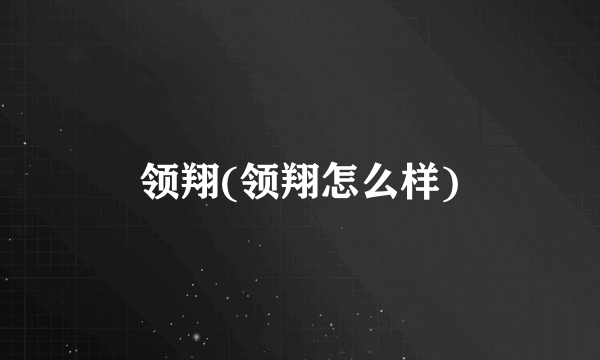 领翔(领翔怎么样)