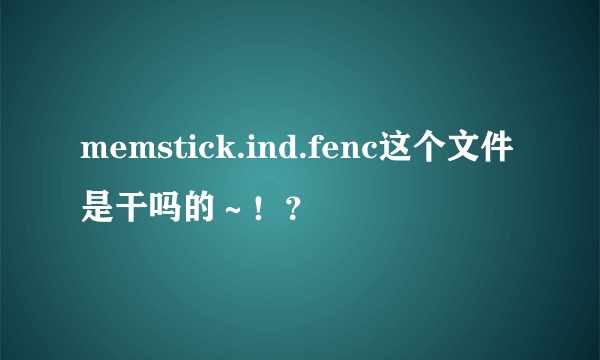 memstick.ind.fenc这个文件是干吗的～！？