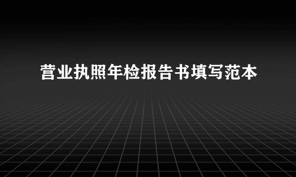 营业执照年检报告书填写范本