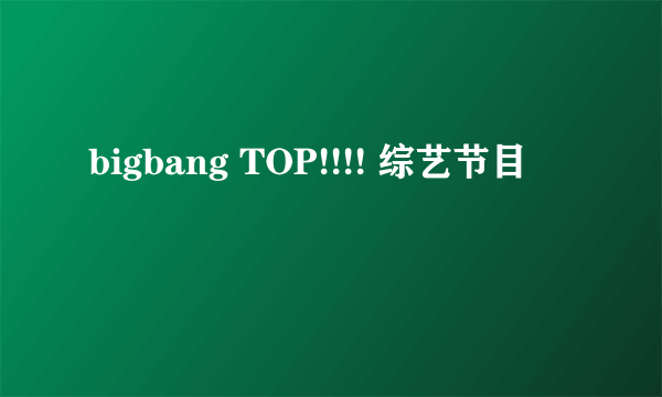 bigbang TOP!!!! 综艺节目