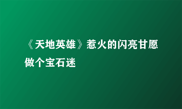 《天地英雄》惹火的闪亮甘愿做个宝石迷