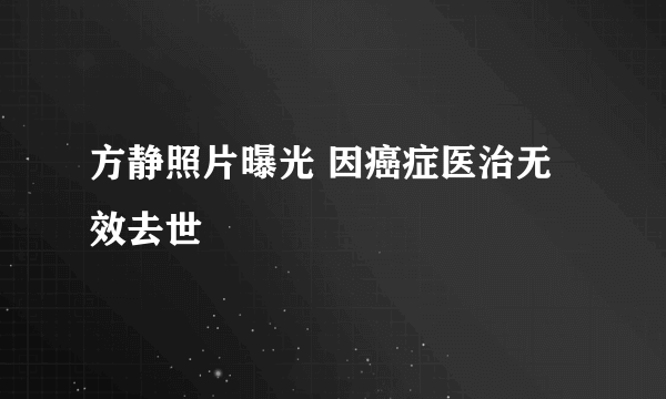 方静照片曝光 因癌症医治无效去世