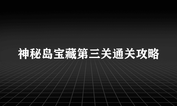 神秘岛宝藏第三关通关攻略
