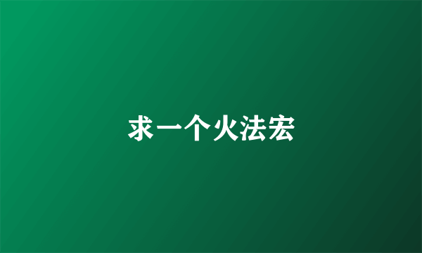 求一个火法宏