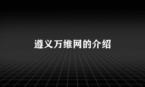 遵义万维网的介绍