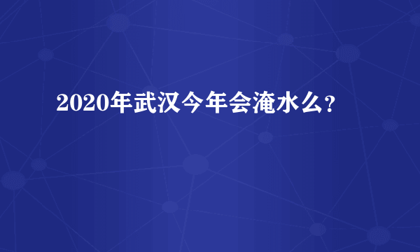 2020年武汉今年会淹水么？