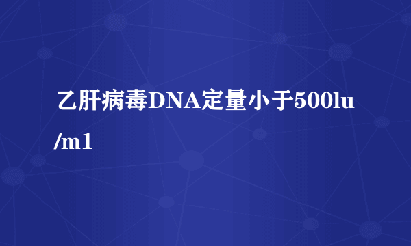 乙肝病毒DNA定量小于500lu/m1