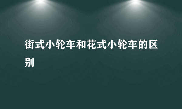 街式小轮车和花式小轮车的区别