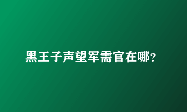 黑王子声望军需官在哪？