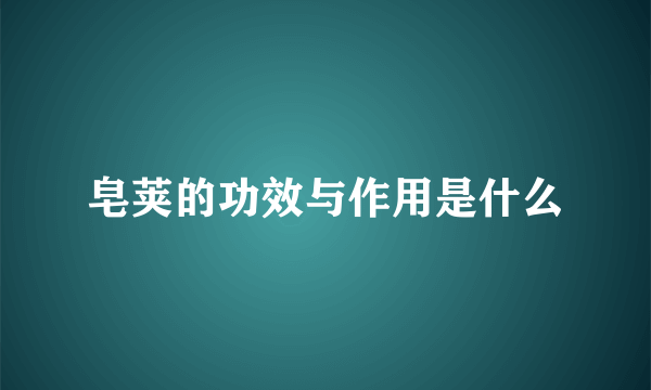 皂荚的功效与作用是什么