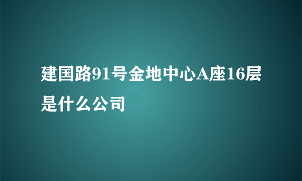 建国路91号金地中心A座16层是什么公司