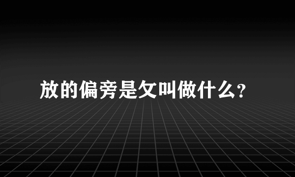 放的偏旁是攵叫做什么？