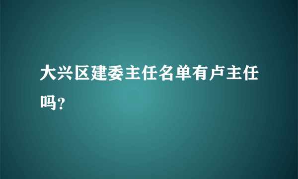 大兴区建委主任名单有卢主任吗？