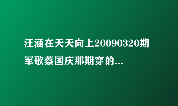 汪涵在天天向上20090320期军歌蔡国庆那期穿的什么品牌的服装？