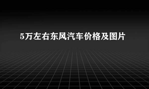 5万左右东风汽车价格及图片