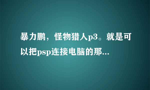 暴力鹏，怪物猎人p3。就是可以把psp连接电脑的那个软件。