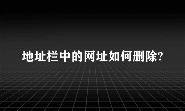 地址栏中的网址如何删除?