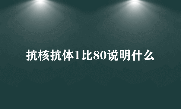 抗核抗体1比80说明什么