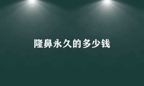 隆鼻永久的多少钱