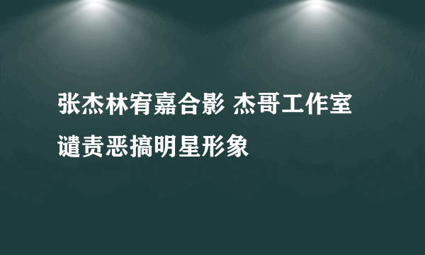 张杰林宥嘉合影 杰哥工作室谴责恶搞明星形象