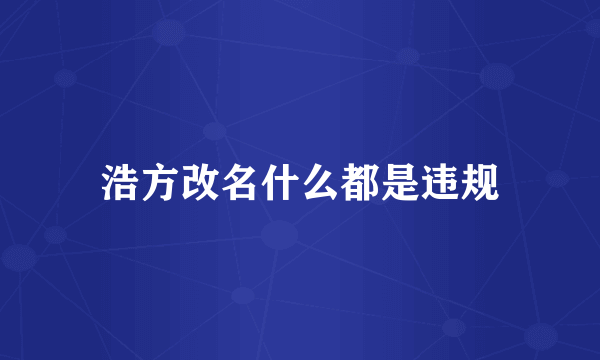 浩方改名什么都是违规