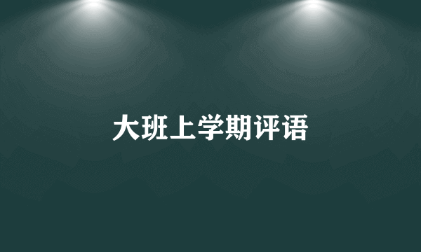 大班上学期评语