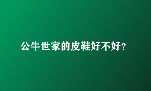 公牛世家的皮鞋好不好？