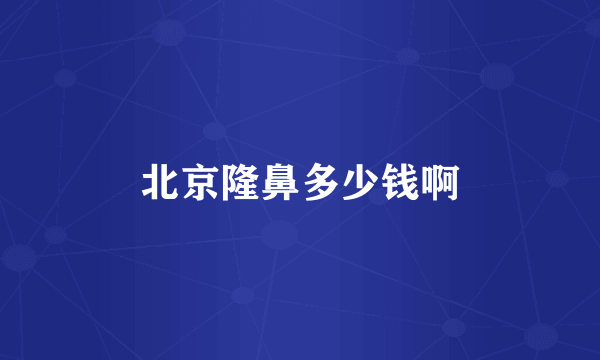 北京隆鼻多少钱啊