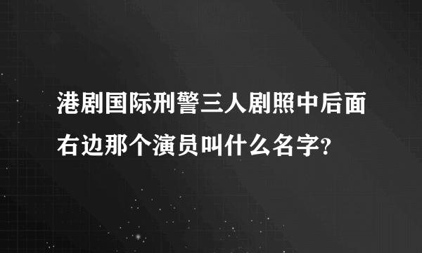 港剧国际刑警三人剧照中后面右边那个演员叫什么名字？