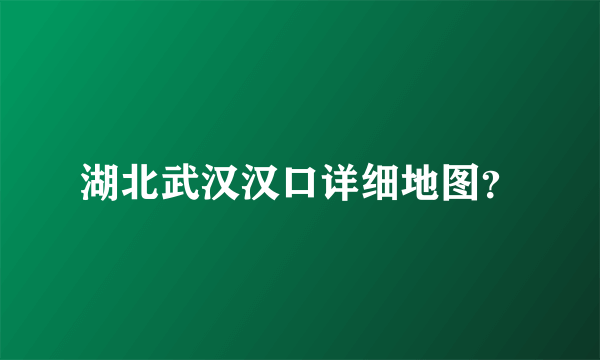 湖北武汉汉口详细地图？