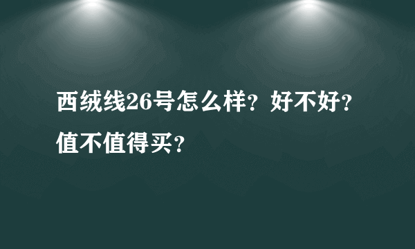 西绒线26号怎么样？好不好？值不值得买？