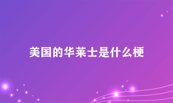 美国的华莱士是什么梗
