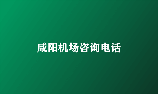 咸阳机场咨询电话