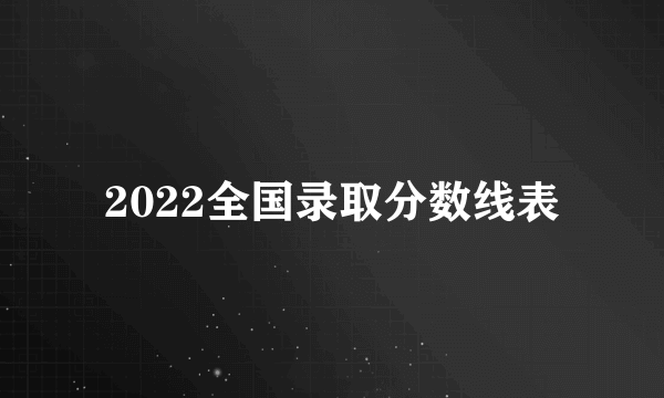2022全国录取分数线表