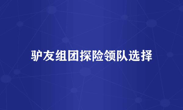 驴友组团探险领队选择