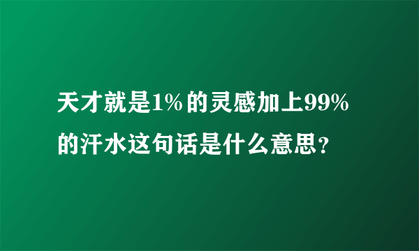 天才就是1%的灵感加上99%的汗水这句话是什么意思？