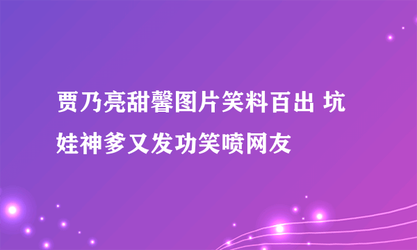贾乃亮甜馨图片笑料百出 坑娃神爹又发功笑喷网友