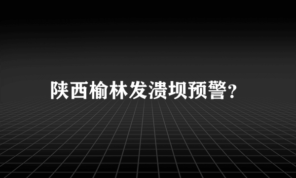 陕西榆林发溃坝预警？