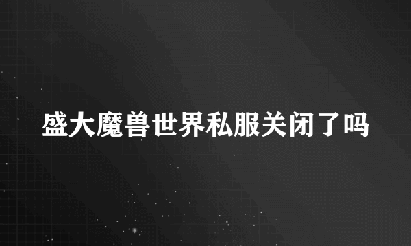 盛大魔兽世界私服关闭了吗