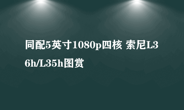 同配5英寸1080p四核 索尼L36h/L35h图赏