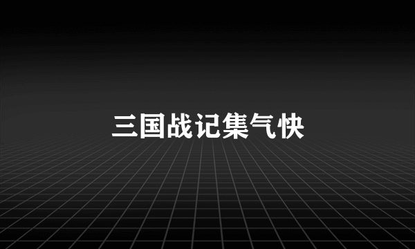 三国战记集气快