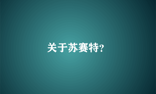 关于苏赛特？
