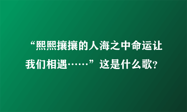 “熙熙攘攘的人海之中命运让我们相遇……”这是什么歌？
